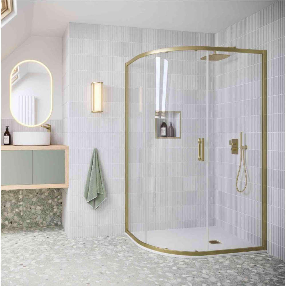Flair ILI Quadrant Shower Enclosure | Chrome, Matte Black, Brushed Brass | 900mm, 1000x800mm to 1200x900mm