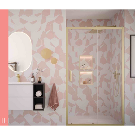 Flair ILI Slider Shower Door | Chrome, Matte Black, Brushed Brass | 1000mm to 1700mm