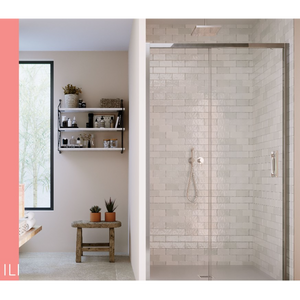 Flair ILI Slider Shower Door | Chrome, Matte Black, Brushed Brass | 1000mm to 1700mm