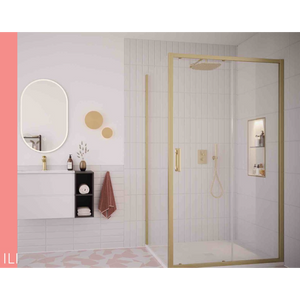 Flair ILI Slider Shower Door | Chrome, Matte Black, Brushed Brass | 1000mm to 1700mm