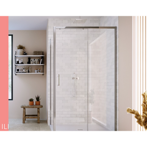 Flair ILI Slider Shower Door | Chrome, Matte Black, Brushed Brass | 1000mm to 1700mm