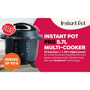 Instant Pot Pro 10 in 1 Multicooker 5.7 Litre with Wifi - Black | 112-0300-01-UK