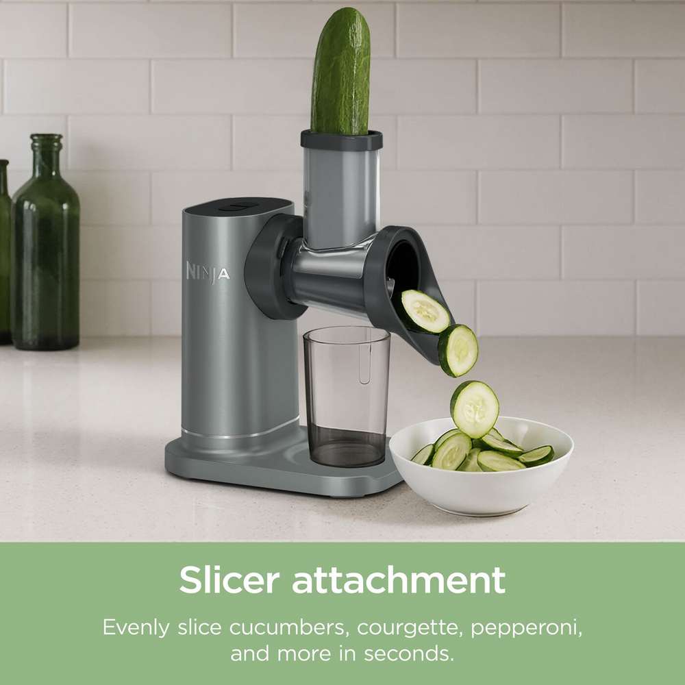 Ninja 3 in 1 Cold Press Juicer Slicer and Shredder with Anti-Clog Filter | JC152UK