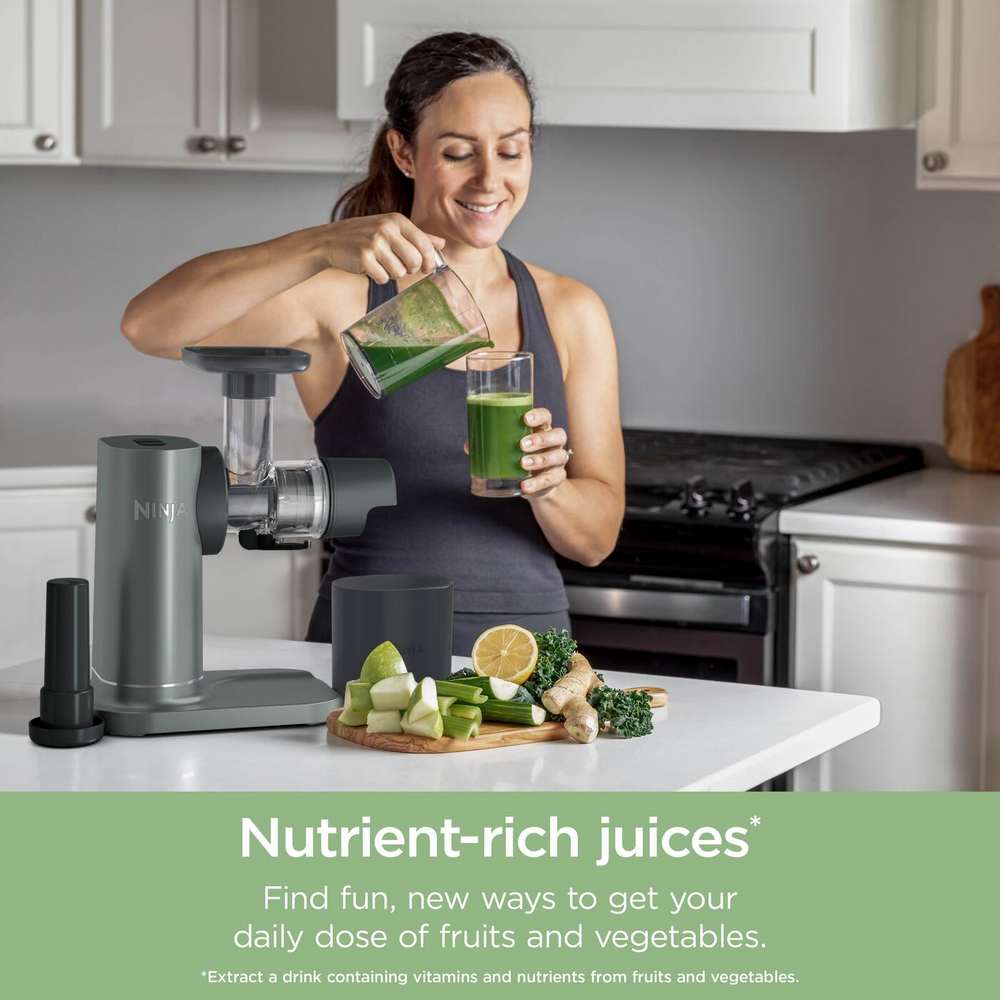Ninja 3 in 1 Cold Press Juicer Slicer and Shredder with Anti-Clog Filter | JC152UK