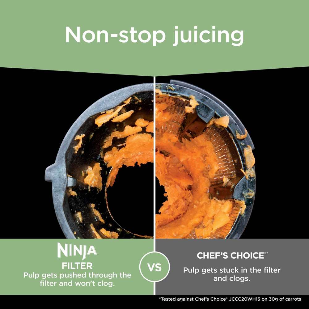 Ninja 3 in 1 Cold Press Juicer Slicer and Shredder with Anti-Clog Filter | JC152UK