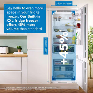 Bosch Series 2 60/40 Built In Integrated Fridge Freezer - White | KBN96NSE1G