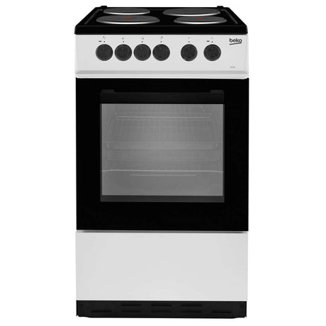 Beko 50cm Electric Solid Plate Cooker - Silver | KS530S