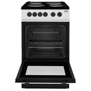 Beko 50cm Electric Solid Plate Cooker - Silver | KS530S
