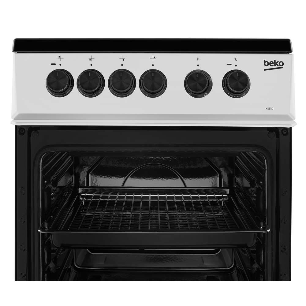 Beko 50cm Electric Solid Plate Cooker - Silver | KS530S