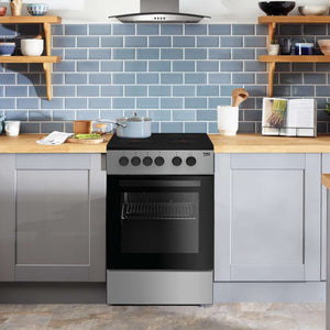 Beko 50cm Electric Solid Plate Cooker - Silver | KS530S