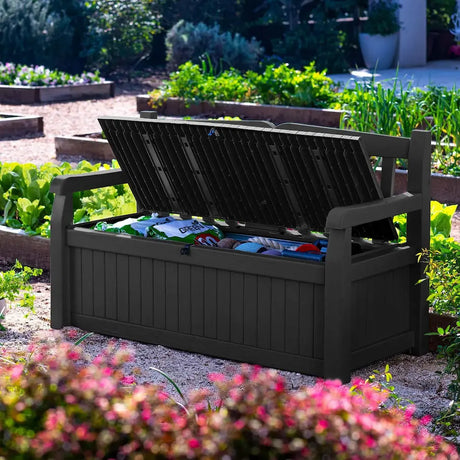 Keter Eden Garden Storage Bench 265 Litre - Black