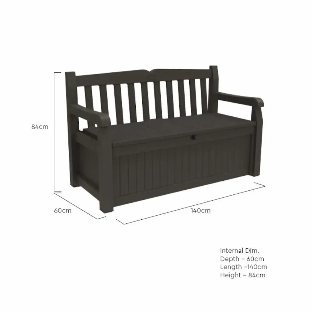 Keter Eden Garden Storage Bench 265 Litre - Black