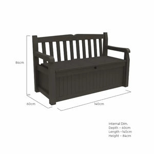 Keter Eden Garden Storage Bench 265 Litre - Black