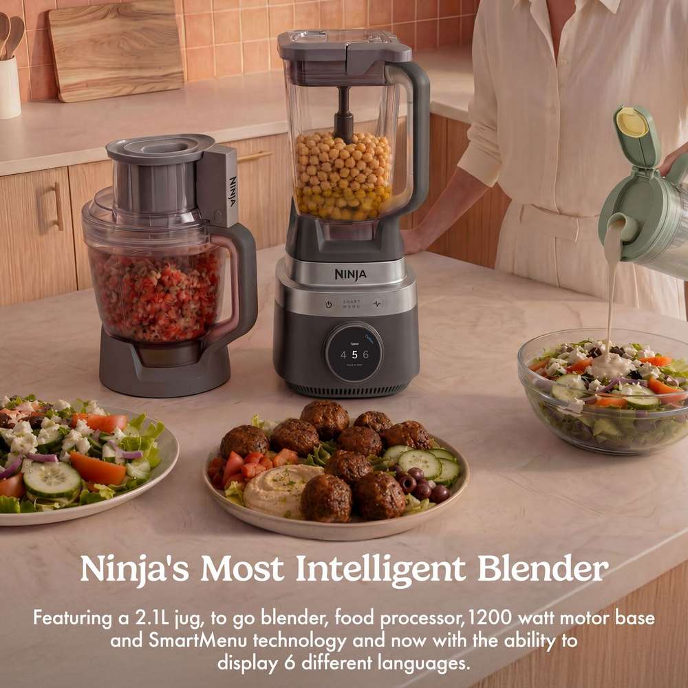 Ninja CrushBOSS 3 in 1 Kitchen System with Food Processor and Tumbler - Onyx | LB401UKBK