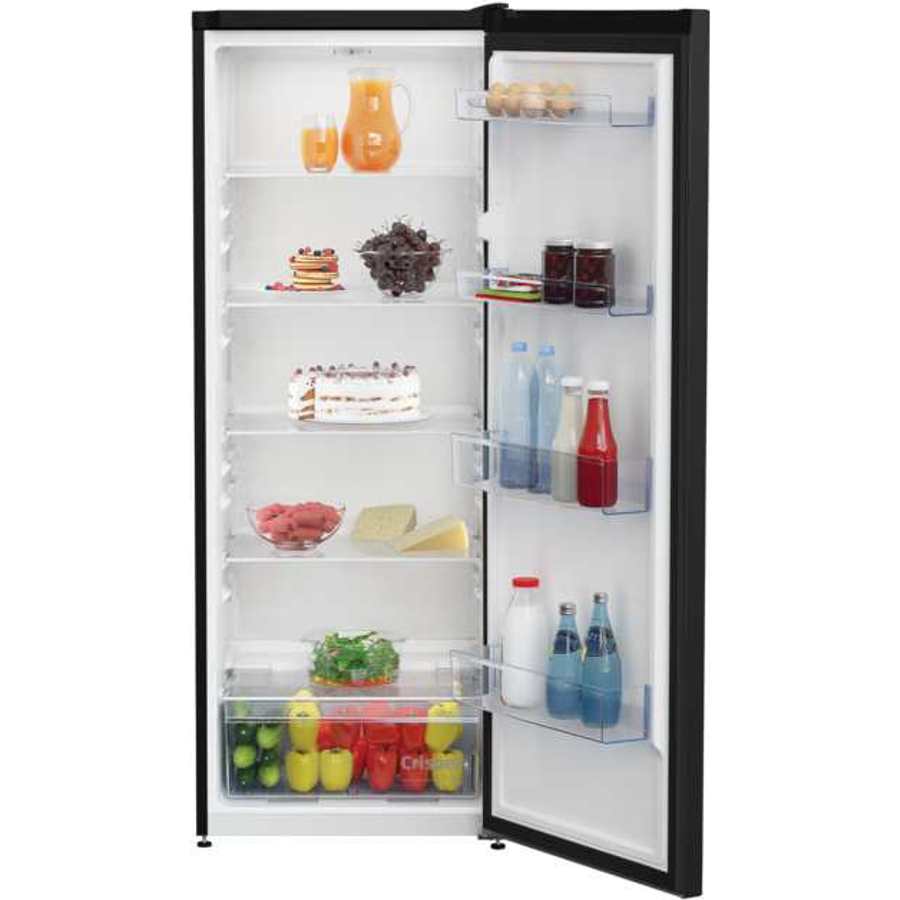 Beko 145.7cm Upright Tall Larder Fridge - Black | LSG4545B