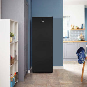 Beko 145.7cm Upright Tall Larder Fridge - Black | LSG4545B