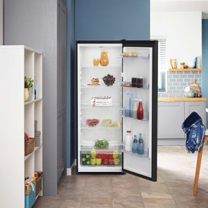 Beko 145.7cm Upright Tall Larder Fridge - Black | LSG4545B