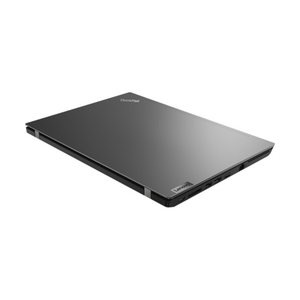 Lenovo ThinkPad L14 G1 laptop closed lid view showing dark gray aluminum chassis with ThinkPad logo on top and Lenovo branding on base