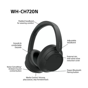 Sony Wireless Over Ear Noise Cancelling Headphones - Black | WHCH720NBCE7