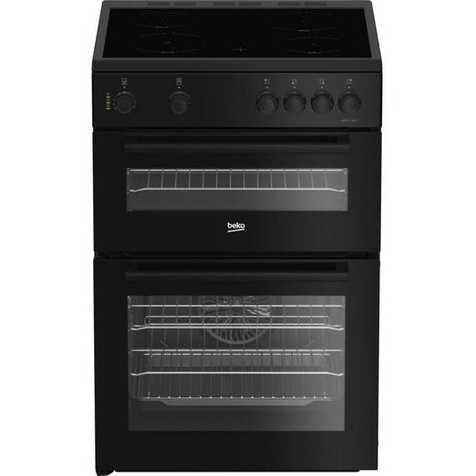 Beko 60cm Twin Cavity Electric Cooker with Ceramic Top - Black | FTC6701K