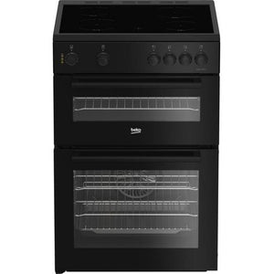 Beko 60cm Twin Cavity Electric Cooker with Ceramic Top - Black | FTC6701K
