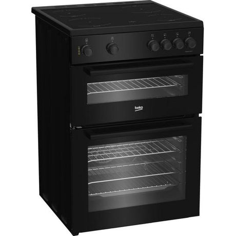 Beko 60cm Twin Cavity Electric Cooker with Ceramic Top - Black | FTC6701K