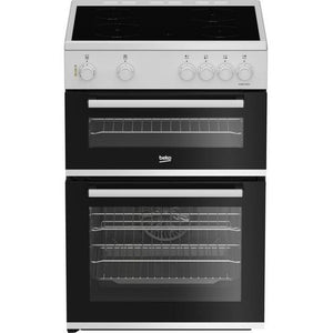 Beko 60cm Twin Cavity Electric Cooker with Ceramic Top - White | FTC6701W
