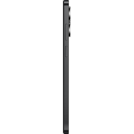 Side profile view of Honor X5c Plus smartphone in Midnight Black showing the device's slim profile, volume controls and power button on the left edge against white background