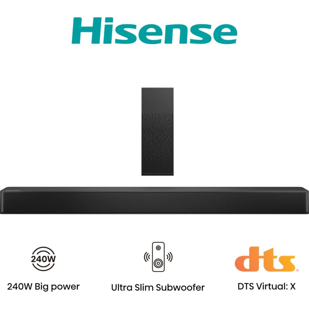 Hisense 240W 2.1Ch Bluetooth Soundbar with DTS Virtual X and Dolby Digital | HS2100