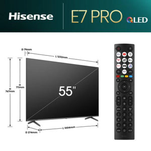 Hisense E7N Pro 55 Inch 4K Smart TV - Black and Dark Grey | 55E71NQPRO