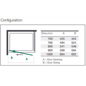 Merlyn MBox Pivot Door | Chrome, Matt Black, Brushed Brass | 700mm to 1000mm