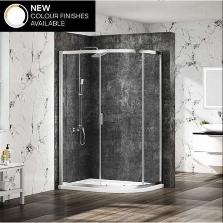 Merlyn MBox Quadrant Shower Enclosure | Chrome, Matt Black, Brushed Brass | 800 to 1000mm, 900x760mm to 1200x900