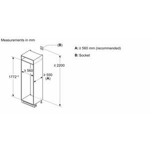 Bosch Series 2 Integrated Built In 60/40 Fridge Freezer - Sliding Hinge | KIN86NSE0G