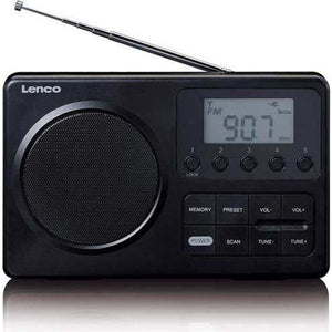 Lenco Compact Portable FM Radio with LCD Display - Black | MPR-035BK-UK