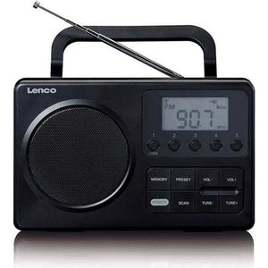 Lenco Compact Portable FM Radio with LCD Display - Black | MPR-035BK-UK
