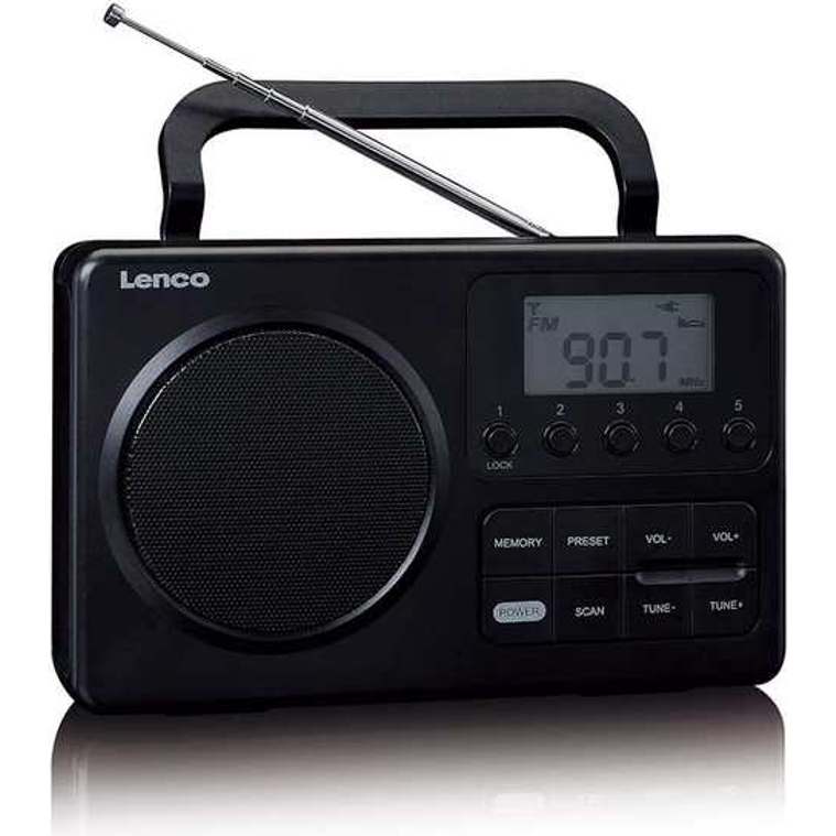 Lenco Compact Portable FM Radio with LCD Display - Black | MPR-035BK-UK