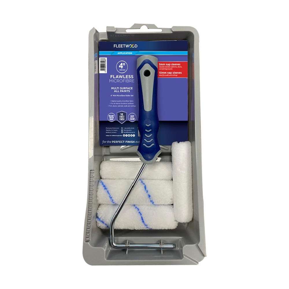 Fleetwood 4 Inch Flawless Microfibre 6 Piece Tray and Roller Set | MS4MS6