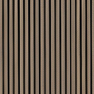 Acoustic wall panel with vertical ribbed texture in light grey finish, 600mm x 2400mm size for sound absorption and modern interior design