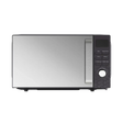 Morphy Richards Cassini digital microwave with 20 litre capacity, featuring a stainless steel and black exterior, digital display panel, control buttons, and rotary power dial on the right side