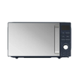 Morphy Richards Cassini Digital Microwave 20 litre 700W in black and stainless steel with control panel featuring digital display, buttons and rotary dial on right side, viewed from front against white background
