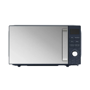 Morphy Richards Cassini Digital Microwave 20 litre 700W in black and stainless steel with control panel featuring digital display, buttons and rotary dial on right side, viewed from front against white background