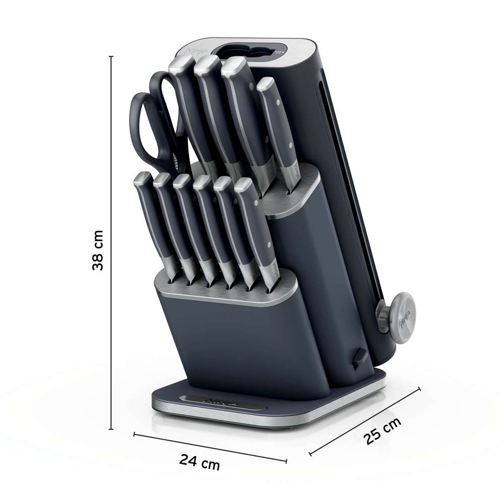 Ninja StaySharp 13 Piece Knife Block Set and Removable Sharpener - Black | NK32013EUUKBK1