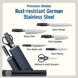 Ninja StaySharp 13 Piece Knife Block Set and Removable Sharpener - Black | NK32013EUUKBK1