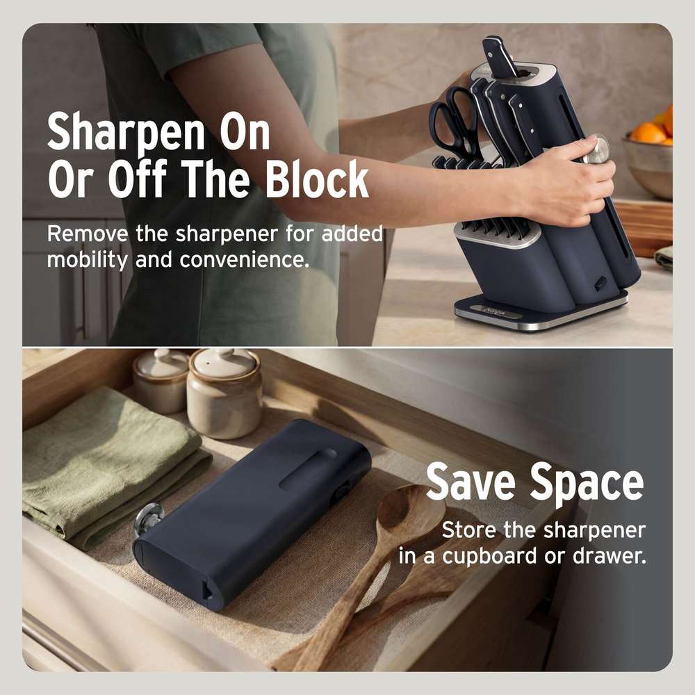 Ninja StaySharp 13 Piece Knife Block Set and Removable Sharpener - Black | NK32013EUUKBK1