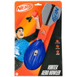 Nerf Vortex Aero Howler toy in packaging with a boy playing in the background