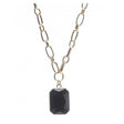 Newgrange Living Geometric Black Pendant - Yellow Gold | 600361