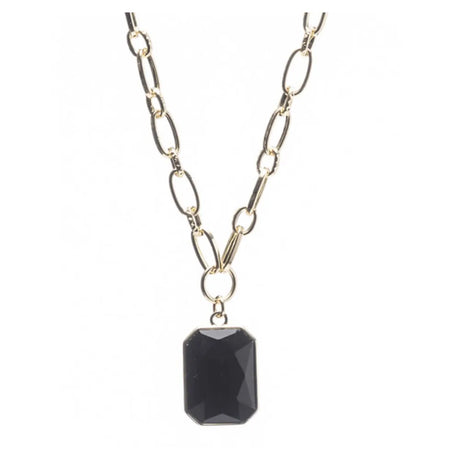 Newgrange Living Geometric Black Pendant - Yellow Gold | 600361