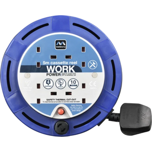 Masterplug 4 Socket 5 Metre Cable Extension Reel 10amp | SCT0510/4BL-MP
