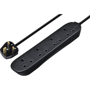 Masterplug 4 Gang 2 Metre Extension Lead - Black | BFG210NB-MP