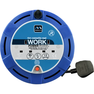 Masterplug 2 Socket 4 Metre Cable Extension Reel - Blue | SCT0413/2BL-MP